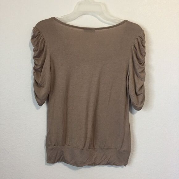 Perseption Petite Taupe Beaded Embellished Top - Picture 6 of 6